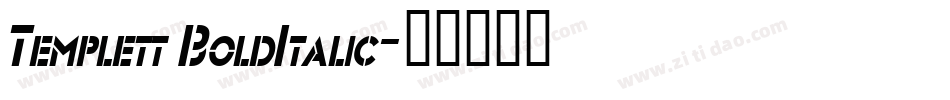 Templett BoldItalic字体转换